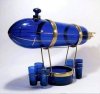 1920s Cobalt Blue Zeppelin Cocktail Shaker & Glasses.jpg
