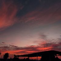 Sunset with New Moon