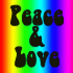 AnimatedPeaceAndLoveOnRainbowBackgroundAvatar