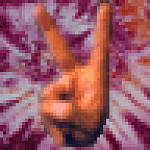 HandPeaceSignOnTieDyeIcon
