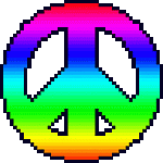 RainbowPeaceSignWithBlackOutlineIcon