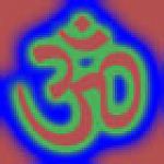 PinkBlueAndGreenOmSymbol