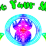 GreenFreeYourMindWithBlackOutlineAndRainbowPicture