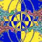 PsychedelicBlueAndYellowPeaceSignWithLines