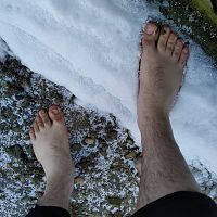 Barefoot in snow
