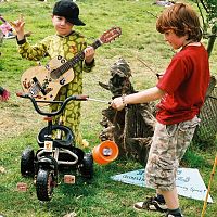 Kid rocker in a onesie