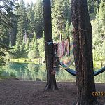 Me and Brendons camp site below Crater Lake. We were rockin' the sarongs and hammock. Good times