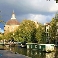 Amsterdam Canal With Houseboats