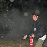 Drunk and playing with the fire extinguisher