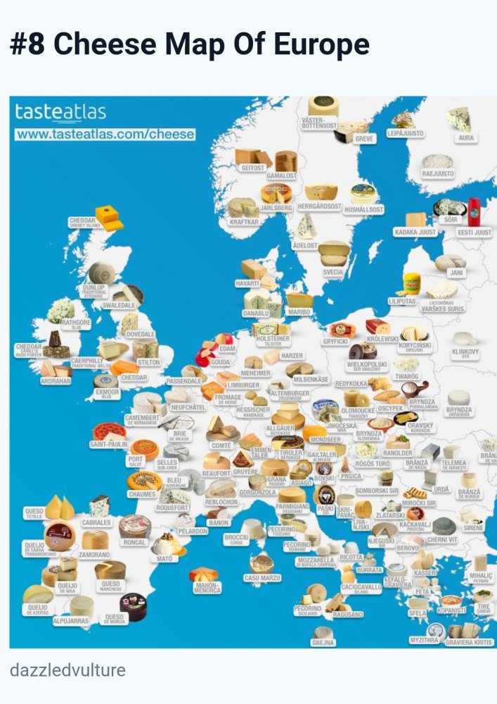 Cheese map of Europe