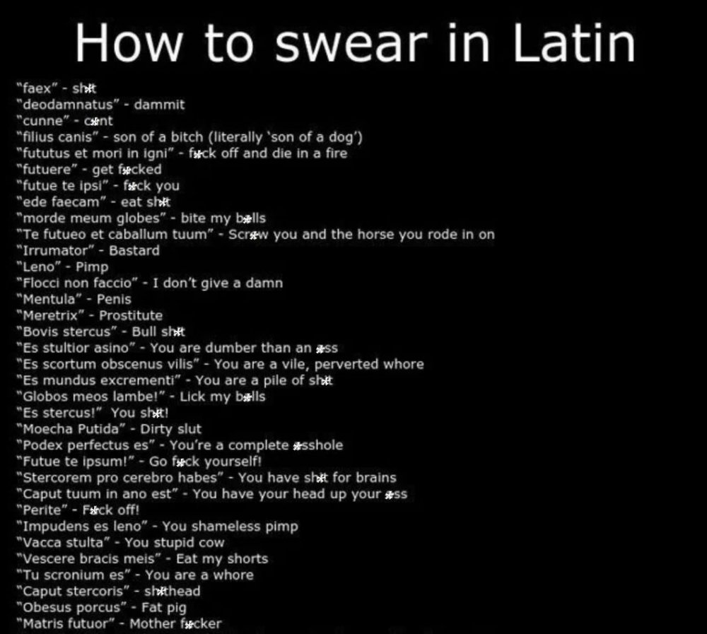 How To Swear In Latin.